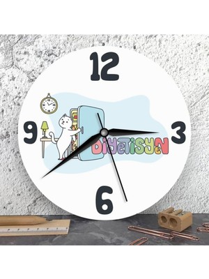 Braventa Collection Diyetisyenlere Özel Ahşap Duvar Saati