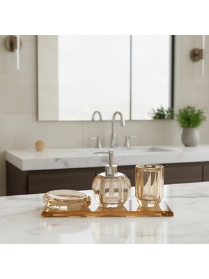 UltraMint Kristal Model 4'lü Banyo Seti, Şık ve Kullanışlı Tasarım