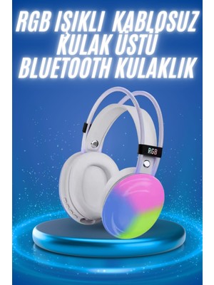 Sh Ticaret Rgb Işıklı Yüksek Ses Kaliteli Kablosuz Kulak Üstü Bluetooth Kulaklık