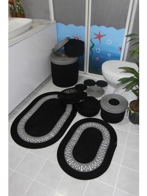 UltraMint Doğal Jüt Banyo Seti ve Paspas Takımı, Makyaj Sepeti ile Şıklık