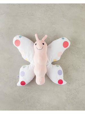 Braventa Collection English Home Butterfly Bebe Dekoratif Kırlent 40 cm Beyaz