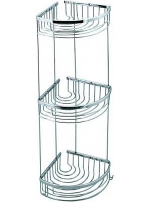 UltraMint Şık Paslanmaz Pirinç Üçlü Süngerlik Duş Rafı