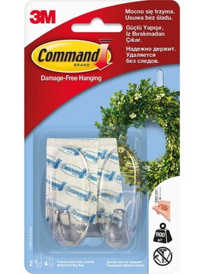 3M Command Orta Boy Şeffaf Askı 2'li (17091) 2 Adet