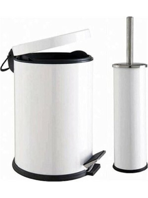 UltraMint Banyo Temizlik Seti, 3 Lt Çöp Kovası ve 2'li Klozet Fırça Seti