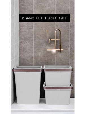 UltraMint Çok Amaçlı Düzenleyici Kutu Seti, Prç, Çamaşır Sepeti, 6 Lt ve 10 Lt