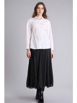 DeFacto Puantiyeli Şifon Midi Etek G6015AX26SP