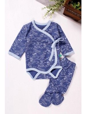 Hazego Kruvaze Bağlamalı Dinazor Desenli 2'li Erkek Takım