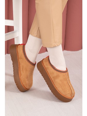 SRC Kalın Taban Kürklü Mini Bot Taba