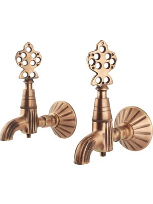 UltraMint Şık Osmanlı Tarzı Bakır Ikili Musluk Takımı, Dayanıklı ve Estetik Tasarım