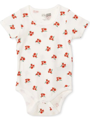 Hellobaby Hellobaby, Kız, Kısa Kol Body, Çiçek Baskılı, Çıtçıtlı, Çıtçıtlı Yaka, Kısa Kol
