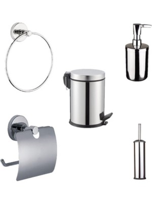 UltraMint Çok Fonksiyonlu Banyo Seti, Paslanmaz Çöp Kutusu ve Aksesuarlar