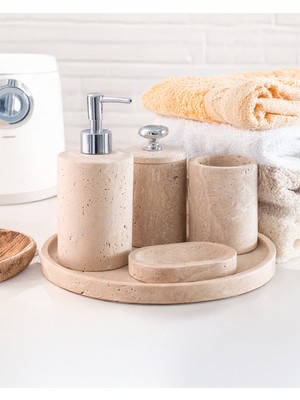 UltraMint Mermer Banyo Seti 5 Parça, Şık ve Fonksiyonel Tasarım