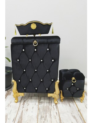 UltraMint Kapitone Siyah 3'lü Banyo ve Çamaşır Sepeti Takımı