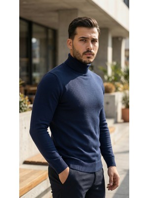 Başak Collection Erkek Boğazlı Yaka Uzun Kollu Triko