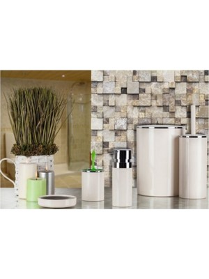 UltraMint Şık Bej 5 Parça Banyo Seti, Modern ve Kullanışlı Tasarım
