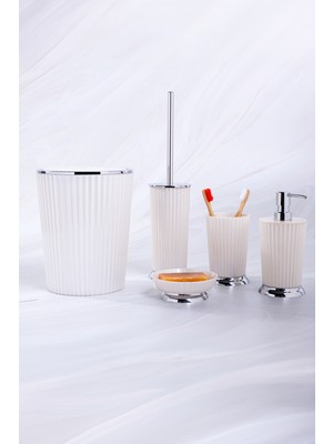 UltraMint Beyaz Banyo Seti, 4 Parça, Şık ve Kullanışlı Tasarım
