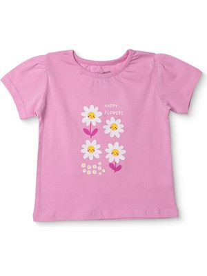 Hellobaby Hellobaby, Kız, Tshirt, Çiçek Baskılı, Bisiklet Yaka, Kısa Kol