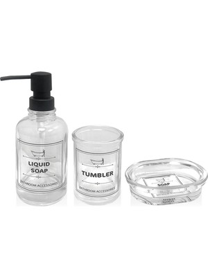 UltraMint Şeffaf Banyo Seti 3 Parça, Şık ve Kullanışlı Tasarım