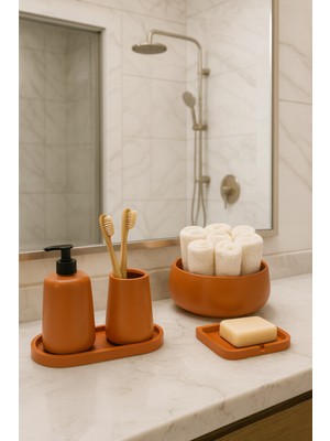 UltraMint Bohem Tarz 5 Parça Banyo Seti, Şık ve Fonksiyonel Tasarım