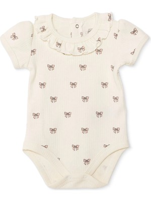 Hellobaby Hellobaby, Kız, Kısa Kol Body, Fiyonk Baskılı, Çıtçıtlı, Çıtçıtlı Yaka, Kısa Kol