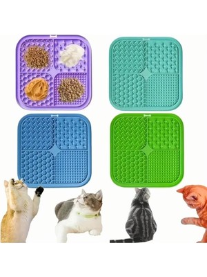 Braventa Collection Köpek ve Kedi Için Yavaş Yeme Katı Gıda ve Sıvı Yeme Kabı ve Yalama Matı 1 Adet 20X20