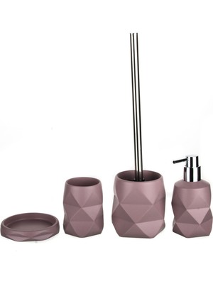 UltraMint Pembe 4 Parça Banyo Seti, Şık ve Fonksiyonel Tasarım