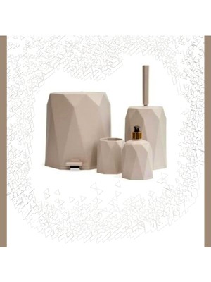 UltraMint 4'lü Banyo Seti, Plastik Çöp Kovası ve Lavabo Takımı, Tuvalet Fırçası