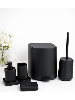 UltraMint Kadife 5 Parça Dikdörtgen Banyo Seti, Şık ve Fonksiyonel Tasarım