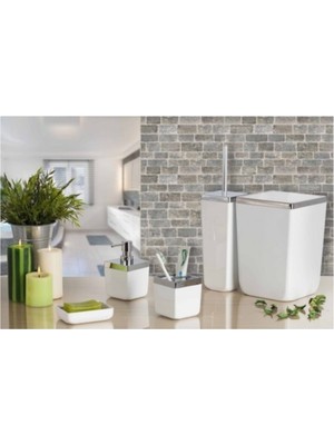 UltraMint Şık ve Kullanışlı 5 Parça Banyo Seti, Beyaz, Pratik ve Estetik Tasarım