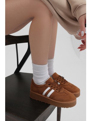 Tonny Black Kadın Taba Kadın Süet Rahat Kalıp Sneaker