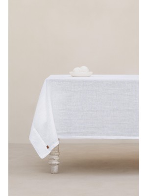 Barine Keten Masa Örtüsü Beyaz