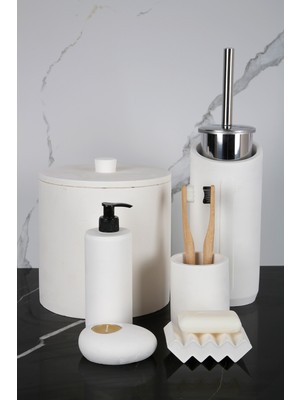 UltraMint 8 Parça Banyo Seti: Sabunluk, Diş Fırçalık, Çöp Kovası, Mumluk ve Tuvalet Fırçası