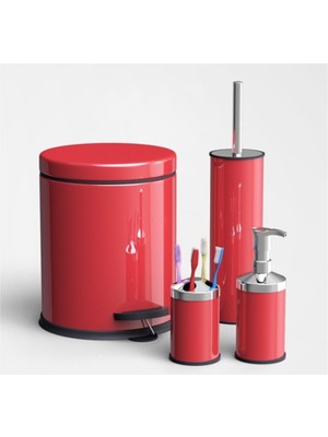 UltraMint Kırmızı Banyo Seti, Şık ve Modern Tasarım ile Kendinizi Özel Hissedin