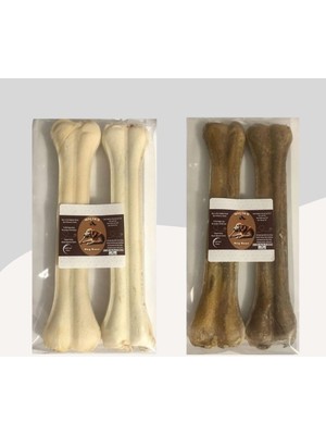 Braventa Collection 27 cm Beyaz ve Naturel Press Çiğneme Kemiği 2 Paket (4 Adet)