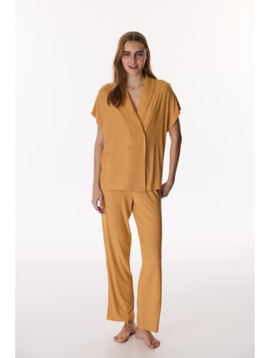 Penti Tarçın Margot Solid Rib Pantolon Pijama Takımı