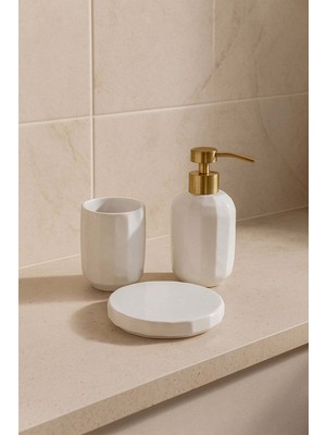 UltraMint Şık ve Fonksiyonel 3'lü Seramik Banyo Seti, Modern Tasarım