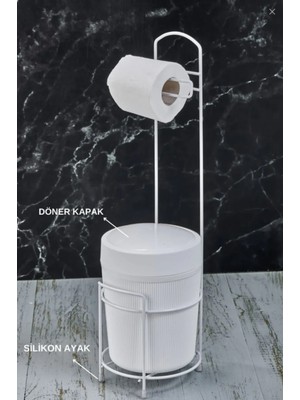 UltraMint Şık Metal Standlı Banyo ve Mutfak Çöp Kovası Takımı