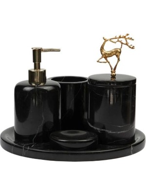 UltraMint Şık ve Detaylı 5 Parça Mermer Tasarım Banyo Seti