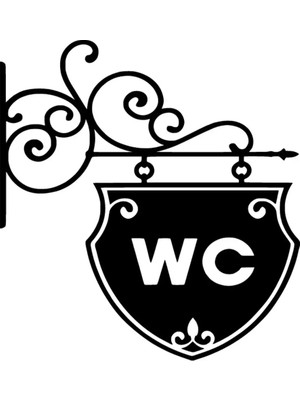 Mlh Store Wc Tabela Oto Özel Yeni Sticker Siyah 30 x 33 cm