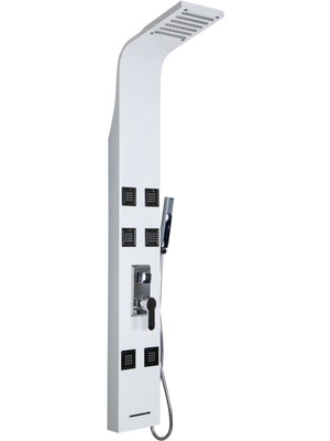 UltraMint Sam Toscana Kare Jetli Beyaz Çok Fonksiyonlu Duş Paneli ve Masajlı Şelale