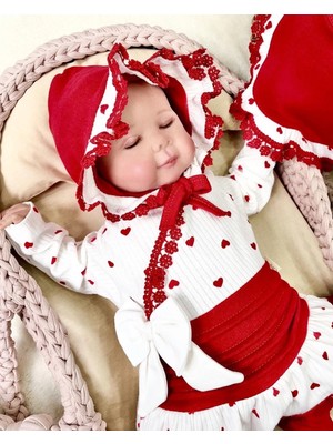 Hazego Kalp Desenli Dantel Işlemeli Hastane Çıkışı