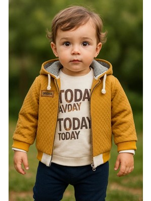 Hazego Erkek Bebek Today Baskılı Yağmurluk 3'lü Takım