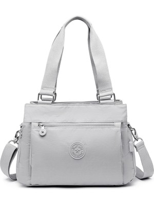 Smart Bags Krinkıl Kumaş Omuz Çantası BC 1125 - Açık Gri