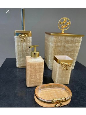 UltraMint Şık ve Kullanışlı Krem Cam Kare Banyo Seti, Modern Tasarım ile Tarzınızı Tamamlar