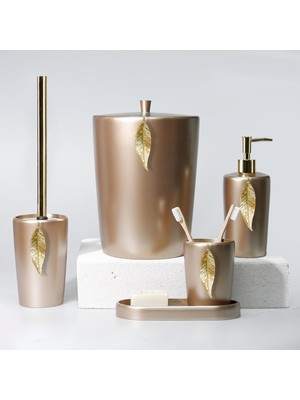 UltraMint Şık ve Rahat Banyo Seti, Vizon ve Altın Tonları, Modern ve Zarif Tasarım