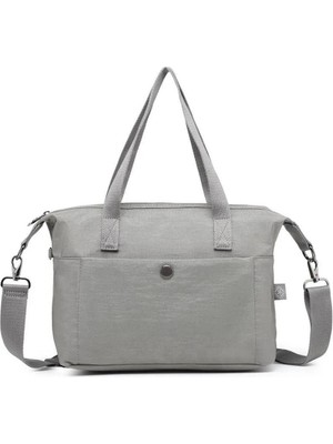 Smart Bags Nano Metalik Kumaş Kadın Omuz Çantası BC 3127 - Koyu Gri