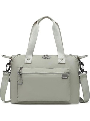 Smart Bags Ekstra Hafif Kumaş Günlük Kadın Omuz Çantası BC 3139 - Açık Gri