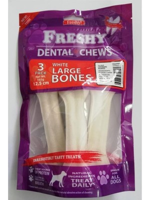 Braventa Collection Irem Freshy Beyaz Press Deri Köpek Çiğneme Kemiği. 55GR 3 Adet. 165GR