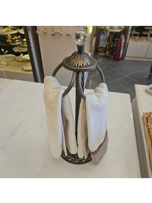 UltraMint Antik Sarı Metal Ayaklı El Havluluk, Şık ve Fonksiyonel Tasarım