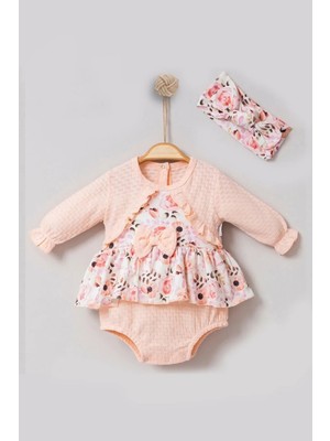 Hazego Bahar Çiçekleri Desenli Bandanalı Kız Bebek Romper